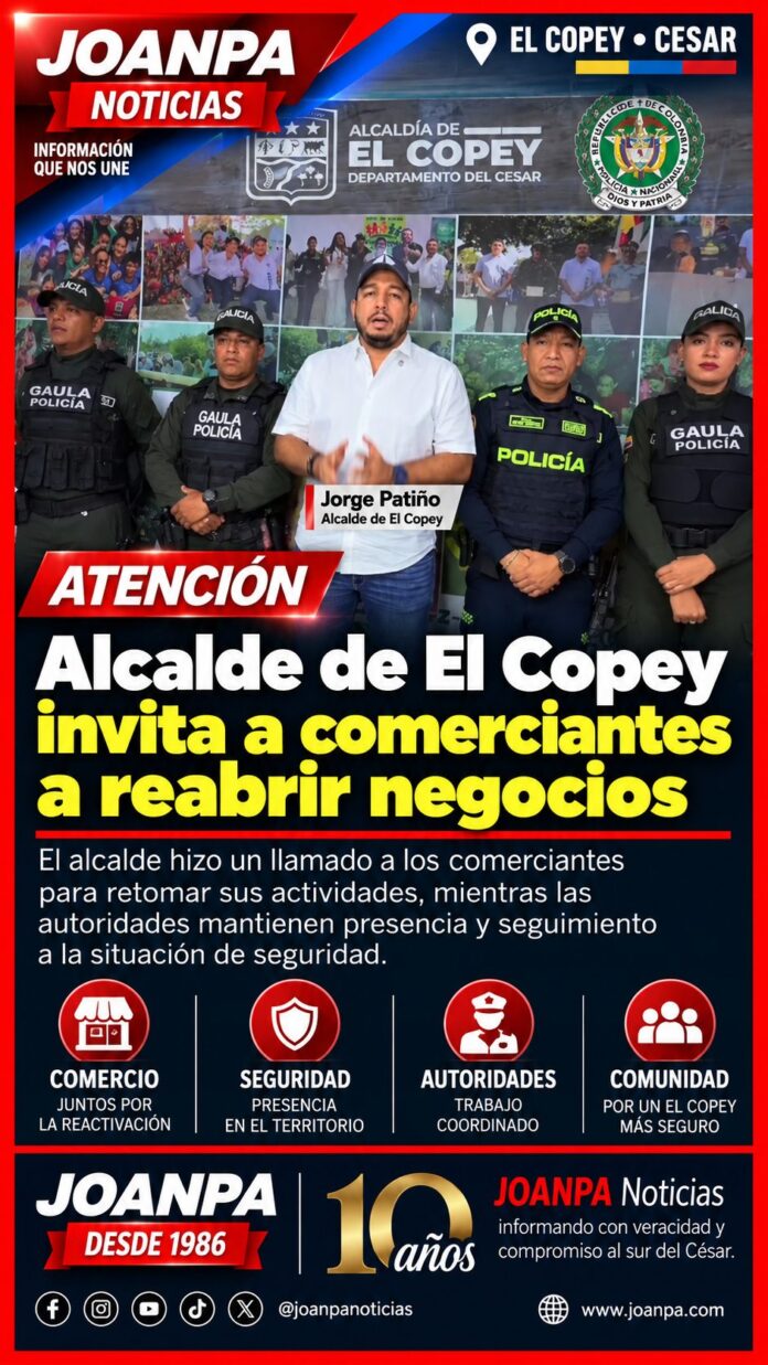 Alcalde de El Copey invita a comerciantes a reabrir negocios Alcalde de El Copey invita a comerciantes a reabrir negocios