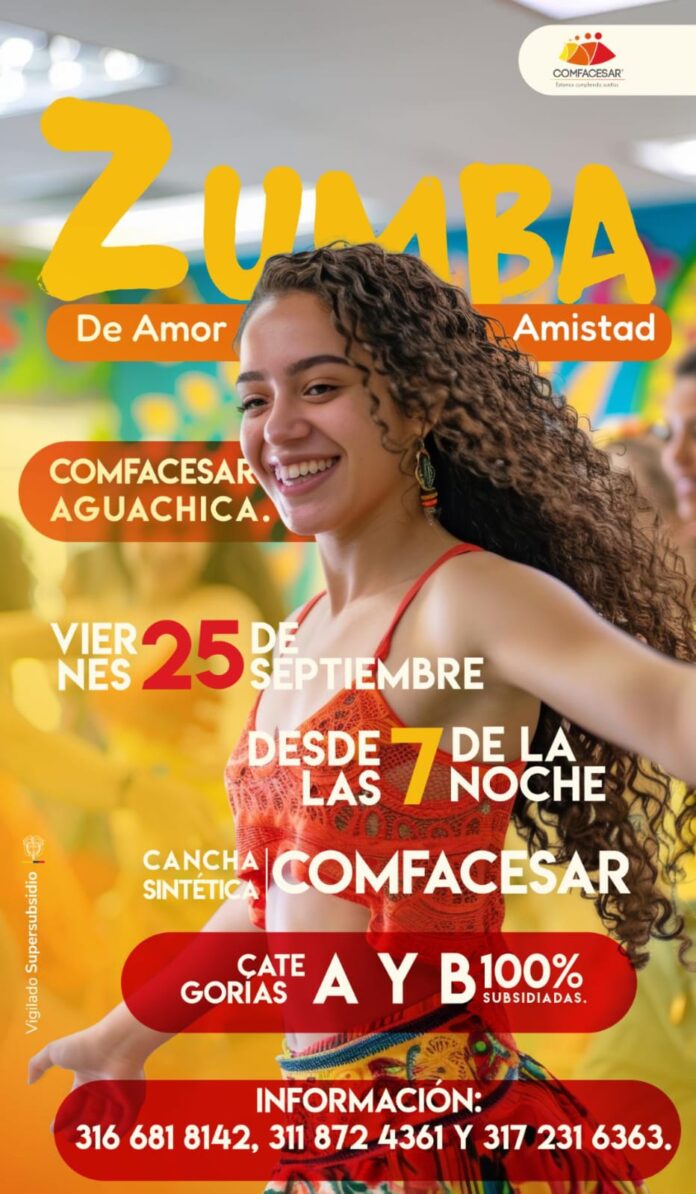 Comfacesar invita a Zumba de Amor y Amistad Comfacesar invita a Zumba de Amor y Amistad