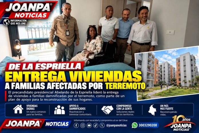De la Espriella entrega viviendas a familias afectadas por terremoto