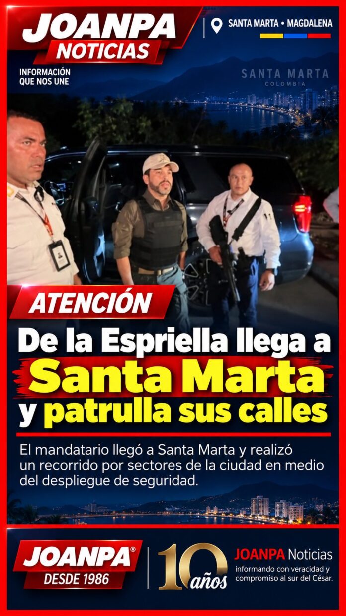 De la Espriella llega a Santa Marta y patrulla sus calles