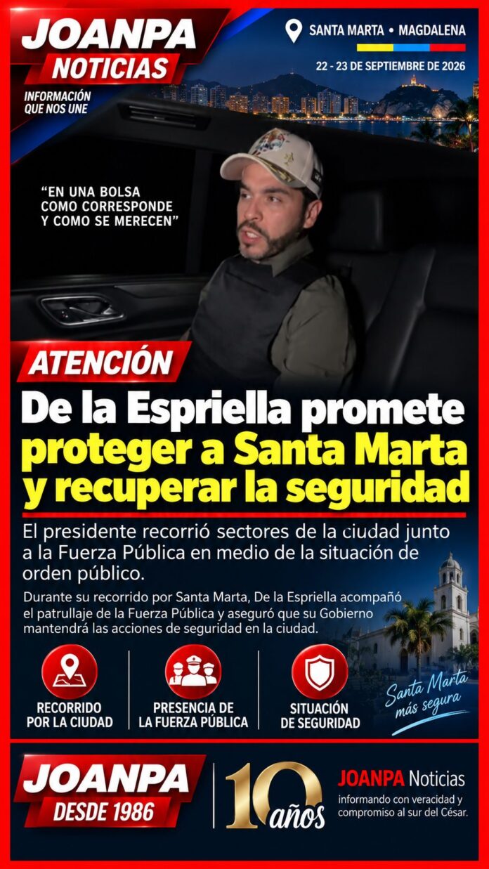 De la Espriella promete proteger a Santa Marta y recuperar la seguridad
