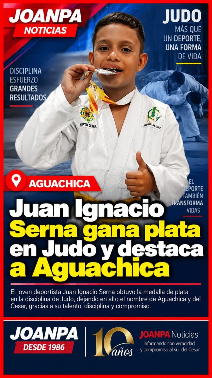 Juan Ignacio Serna gana plata en Judo y destaca a Aguachica Juan Ignacio Serna gana plata en Judo y destaca a Aguachica