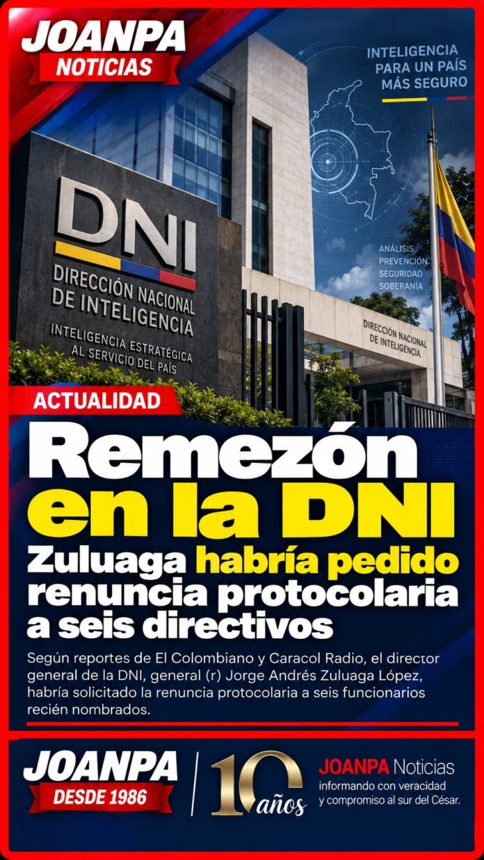 Remezón en la DNI: Zuluaga pide renuncias a seis directivos