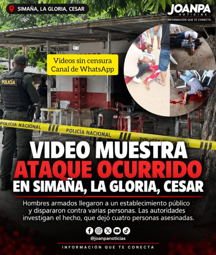 Video muestra ataque ocurrido en Simana, La Gloria, Cesar