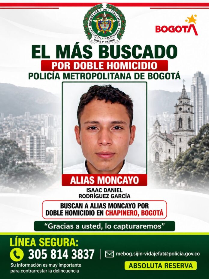 Buscan a alias Moncayo por doble homicidio en Chapinero, Bogotá
