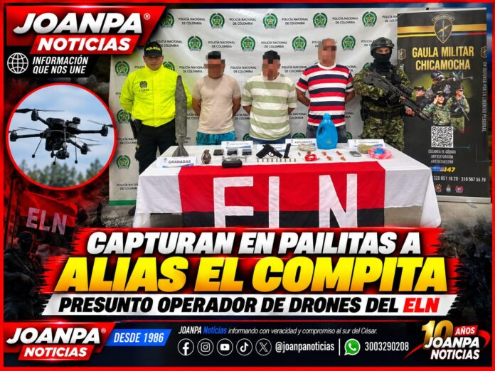 Capturan en Pailitas a alias El Compita, presunto operador de drones del ELN