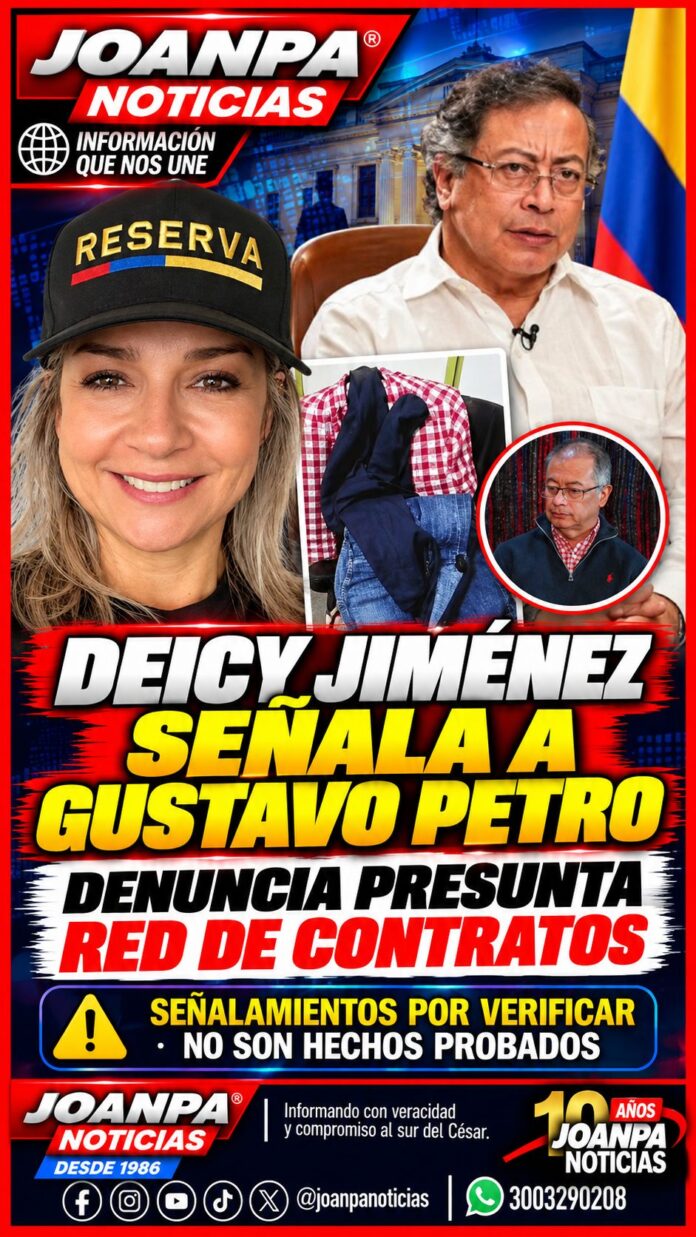 Deicy Jiménez señala a Gustavo Petro y denuncia presunta red de contratos Deicy Jiménez señala a Gustavo Petro y denuncia presunta red de contratos