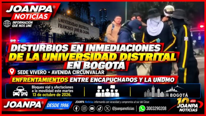 Disturbios en inmediaciones de la Universidad Distrital en Bogotá