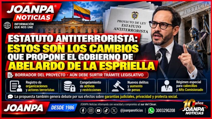 Estatuto Antiterrorista: estos son los cambios que propone el Gobierno de Abelardo De la Espriella